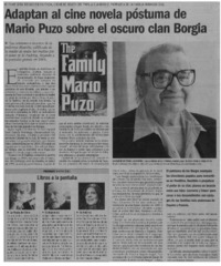 Adaptan al cine novela póstuma de Mario Puzo sobre el oscuro clan Borgia.