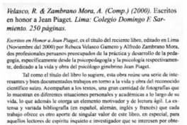 Escritos enhonora Jean Piaget