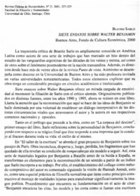 Siete ensayos sobre Walter Benjamin