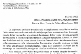 Siete ensayos sobre Walter Benjamin