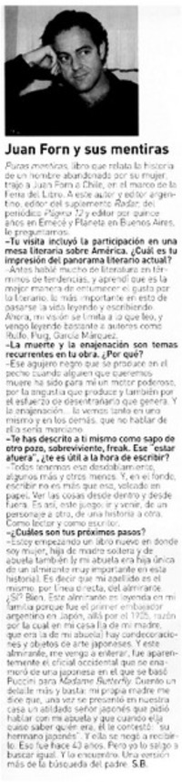 Juan Forn y sus mentiras