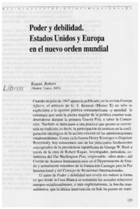 Poder y debilidad, Estados Unidos y Europa en el nuevo orden mundial