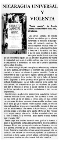 Nicaragua Universal y violenta