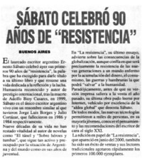 Sábato celebró 90 años de "resistencia".