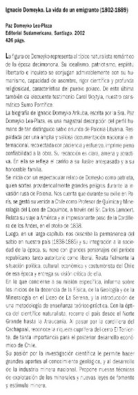 Ignacio Domeyko. La vida de un emigrante (1802-1889)