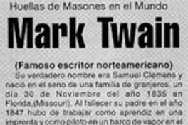 Huellas de masones en el mundo. Mark Twain.
