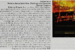 Notas a Apocalipsis Now. Diario de una filmación