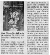 Una Filosofía del arte de masas.