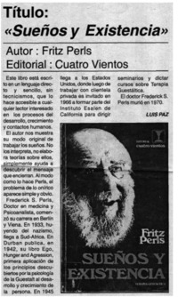 Sueños y existencias"