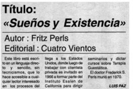 Sueños y existencias"