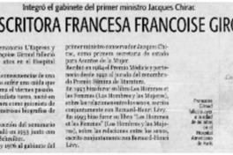 Murió escritora francesa Françoise Giroud.