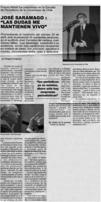 José Saramago: "las dudas me mantienen vivo"