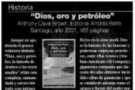 Dios, oro y petróleo"