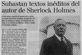 Subastan textos inéditos del autor de Sherlock Holmes