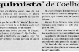 El Alquimista" de Coelho al cine.