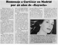 Homenaje a Cortázar en Madrid por 40 años de "Rayuela".