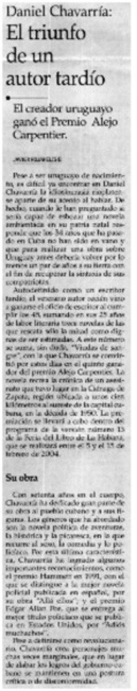 El triunfo de un autor tardío