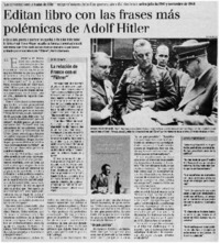 Editan libro con las frases más polémicas de Adolf Hitler