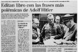 Editan libro con las frases más polémicas de Adolf Hitler