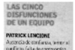 Las Cinco disfunciones de un equipo.