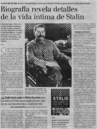 Biografía revela detalles de la vida íntima de Stalin