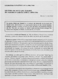 Lectura del Diván del Tamarit