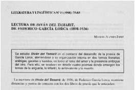 Lectura del Diván del Tamarit