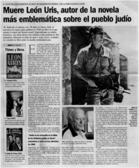 Muere León Uris, autor de la novela más emblemática sobre el pueblo judío.