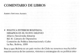 Política exterior boliviana: desafíos en el nuevo milenio