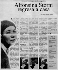 Alfonsina Storni regresa a casa