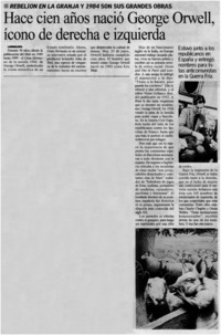 Hace cien años nació George Orwell, ícono de derecha e izquierda.
