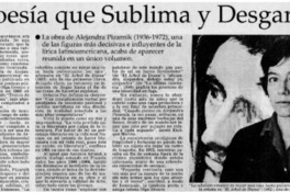 Poesía que sublima y desgarra.