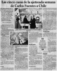 Las cinco caras de la ajetreada semana de Carlos Fuentes a Chile