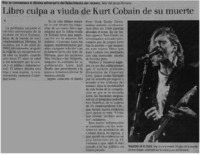 Libro culpa a viuda de Kurt Cobain de su muerte