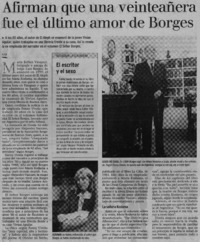 Afirman que una veinteañera fue el último amor de Borges