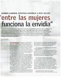 "Entre las mujeres funciona la envidia"