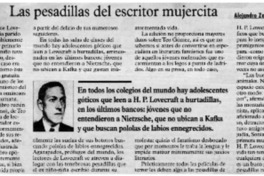 Las pesadillas del escritor mujercita