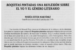 Boquitas pintadas, una reflexión sobre el yo y el género literario