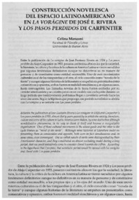 Construcción novelesca del espacio latinoamericano en La Voragine de José E. Rivera y Los Pasos perdidos de Carpentier