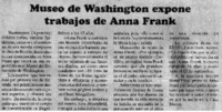 Museo de Washington expone trabajos de Anna Frank.