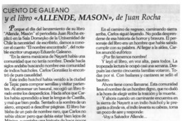 Cuento de Galeano y el libro "Allende, Mason", de Juan Rocha.