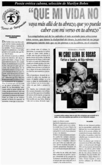 "Que mi vida no vaya más allá de tu abrazo, que yo pueda caber con mi verso en tu abrazo"