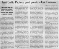 José Emilio Pacheco ganó premio "José Donoso".