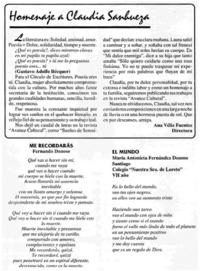 Homenaje a Claudia Sanhueza