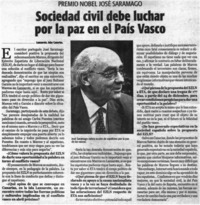 Sociedad civil debe luchar por la paz en el país vasco.