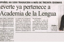 Pérez Reverte ya pertenece a la Real Academia de la Lengua.