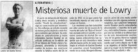 Misteriosa muerte de Lowry.