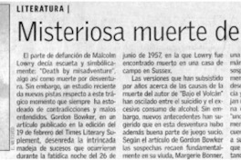 Misteriosa muerte de Lowry.