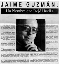 Jaime Guzmán: Un nombre que dejó huella