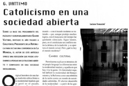 Catolicismo en una sociedad abierta